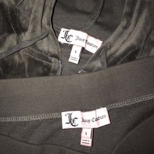 Juicy Couture Gray Velvet Jumpsuit Set